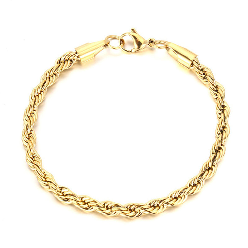  Adjustable H Rope Bracelet, Gold-plated Buckle Design
