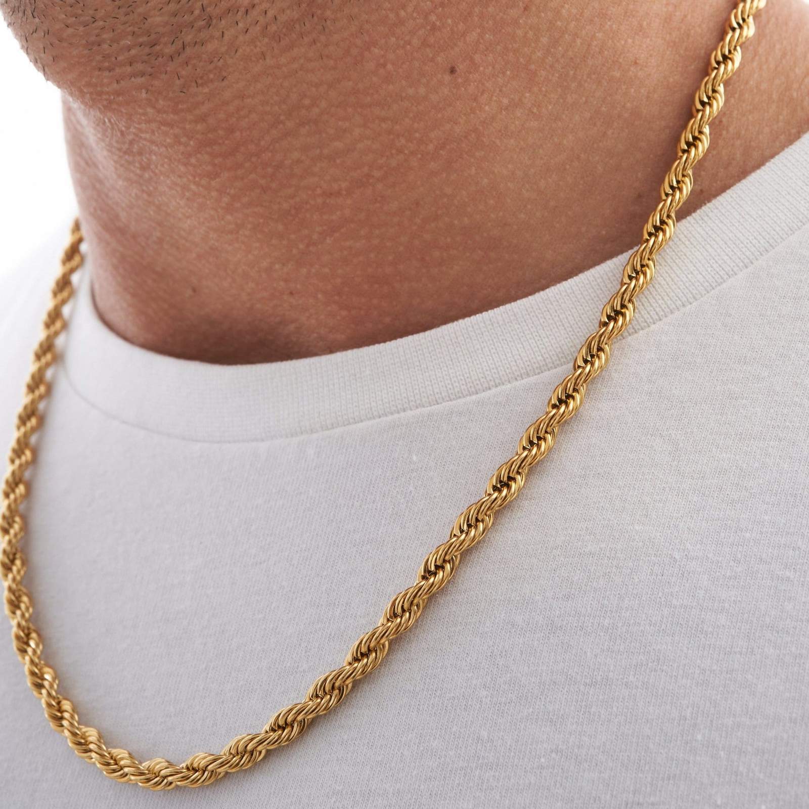 ROPE CHAIN NECKLACE (4mm) Gold