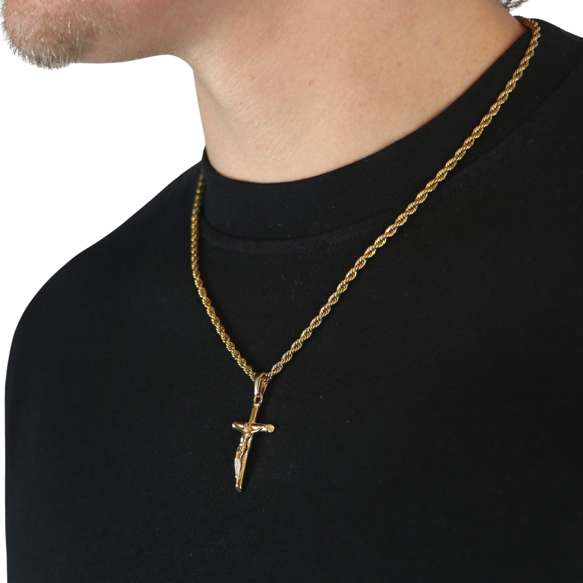 Gold chain 2025 with crucifix